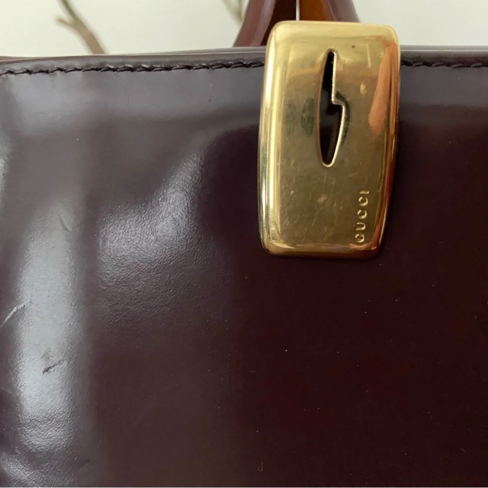 Vintage Gucci Tom Ford Era Purple Patent Leather Double-Sided Bifold Wallet - Picture 2 of 8